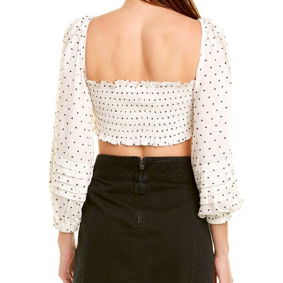 NWT Solid & Striped Remy Polka Dot Crop Top - Picture 2 of 15